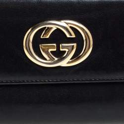 مملوكة مسبقًا محفظة غوتشي فينتدج كونتيننتال جلد أسود