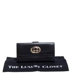مملوكة مسبقًا محفظة غوتشي فينتدج كونتيننتال جلد أسود