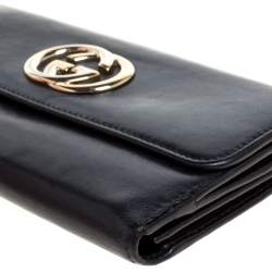 مملوكة مسبقًا محفظة غوتشي فينتدج كونتيننتال جلد أسود
