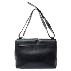 Gucci Black Leather Large GG Marmont Shoulder Bag