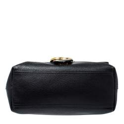 Gucci Black Leather Large GG Marmont Shoulder Bag