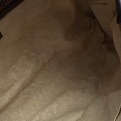 Pre Owned Gucci White/Brown Flora Canvas and Leather Medium Jackie Hobo