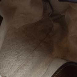 Pre Owned Gucci White/Brown Flora Canvas and Leather Medium Jackie Hobo