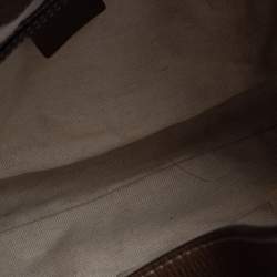 Pre Owned Gucci White/Brown Flora Canvas and Leather Medium Jackie Hobo