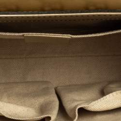 Pre Owned حقيبة كتف غوتشي إيميلي متوسطة جلد غوتشيسيما بيج ميتاليك