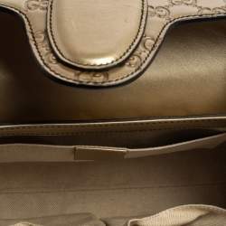 Pre Owned حقيبة كتف غوتشي إيميلي متوسطة جلد غوتشيسيم ا بيج ميتاليك