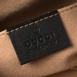 Pre Owned Gucci Black Matelasse Leather GG Marmont Belt Bag