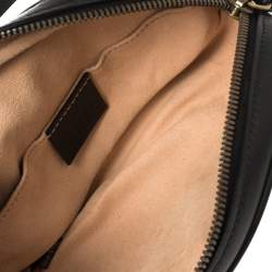Pre Owned Gucci Black Matelasse Leather GG Marmont Belt Bag