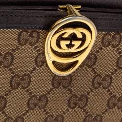 مملوكة مسبقًا محفظة غوتشي كونتيننتال جي متداخل جلد و كانفاس جي جي بني و بيج