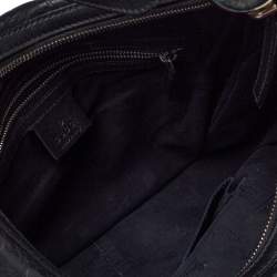 Pre Owned Gucci Black Guccissima Leather GG Twins Small Hobo