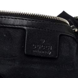 Pre Owned Gucci Black Guccissima Leather GG Twins Small Hobo