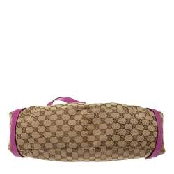 مملوكة مسبقًا Gucci Beige/Pink GG Canvas and Leather Medium Abbey Shoulder Bag
