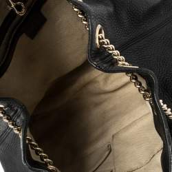 مملوكة مسبقًا Gucci Black Grained Leather Soho Chain Shoulder Bag