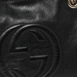 مملوكة مسبقًا Gucci Black Grained Leather Soho Chain Shoulder Bag