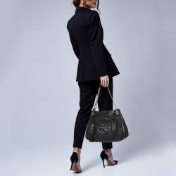 مملوكة مسبقًا Gucci Black Grained Leather Soho Chain Shoulder Bag