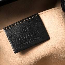 Pre Owned Gucci Black Matelasse Leather GG Marmont Backpack