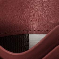 Pre Owned Bottega Veneta Pink Leather Card Holder