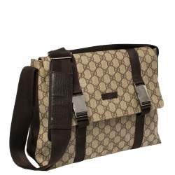 Pre Owned Gucci Beige/Brown GG Supreme Canvas Messenger Bag