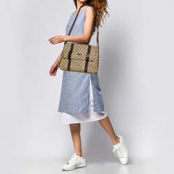 Pre Owned Gucci Beige/Brown GG Supreme Canvas Messenger Bag