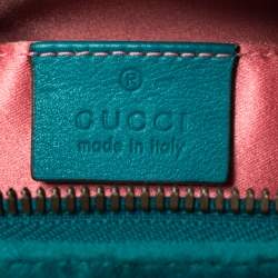 Pre Owned  حقيبة خصر غوتشي جي جي مارمونت قطيفة ماتيلاس تركواز