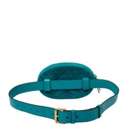 Pre Owned  حقيبة خصر غوتشي جي جي مارمونت قطيفة ماتيلاس تركواز