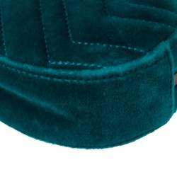 Pre Owned  حقيبة خصر غوتشي جي جي مارمونت قطيفة ماتيلاس تركواز