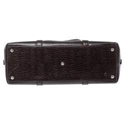 Pre Owned Gucci Dark Brown Leather Zip Satchel