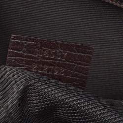 Pre Owned Gucci Dark Brown Leather Zip Satchel