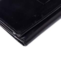 Gucci Black Patent Leather Trifold Wallet