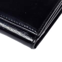 Gucci Black Patent Leather Trifold Wallet