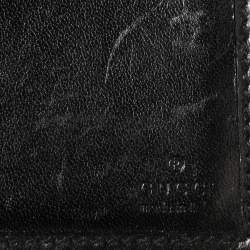 Pre Owned Gucci Beige/Black GG Canvas and Leather Continental Wallet