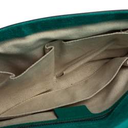 مملوكة مسبقًا حقيبة كلتش غوتشي هورسبيت جلد لامعة خضراء 