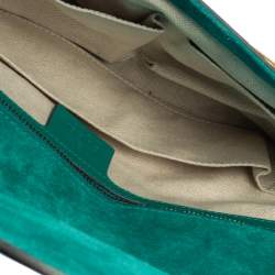 مملوكة مسبقًا حقيبة كلتش غوتشي هورسبيت جلد لامعة خضراء 