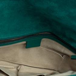 مملوكة مسبقًا حقيبة كلتش غوتشي هورسبيت جلد لامعة خضراء 