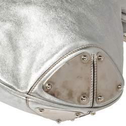 Pre Owned Gucci Silver Leather Large Babouska Indy Hobo