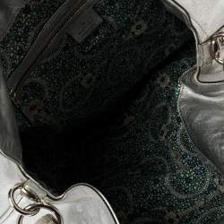 Pre Owned Gucci Silver Leather Large Babouska Indy Hobo