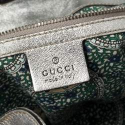 Pre Owned Gucci Silver Leather Large Babouska Indy Hobo