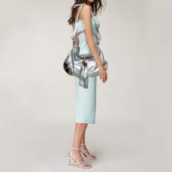 Pre Owned Gucci Silver Leather Large Babouska Indy Hobo