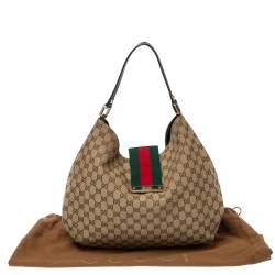 Pre Owned حقيبة غوتشي ويب نيو ليديز متوسطة كانفاس GG عاجية/ بيج