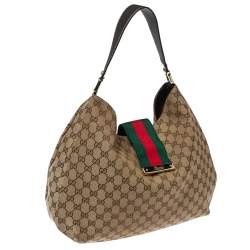 Pre Owned حقيبة غوتشي ويب نيو ليديز متوسطة كانفاس GG عاجية/ بيج