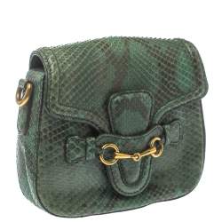 مملوكة مسبقًا حقيبة كتف غوتشي ليدي ويب جلد ثعبان أخضر
