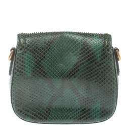 مملوكة مسبقًا حقيبة كتف غوتشي ليدي ويب جلد ثعبان أخضر