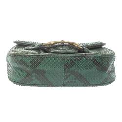 مملوكة مسبقًا حقيبة كتف غوتشي ليدي ويب جلد ثعبان أخضر