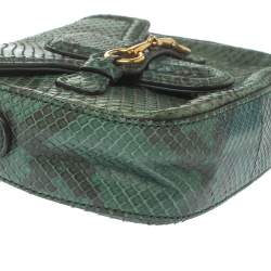 مملوكة مسبقًا حقيبة كتف غوتشي ليدي ويب جلد ثعبان أخضر