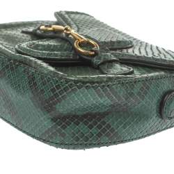 مملوكة مسبقًا حقيبة كتف غوتشي ليدي ويب جلد ثعبان أخضر