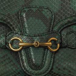 مملوكة مسبقًا حقيبة كتف غوتشي ليدي ويب جلد ثعبان أخضر