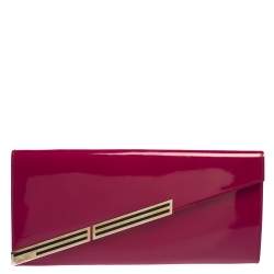 مملوكة مسبقًا Gucci Magenta Patent Leather Sigrid Oversized Clutch