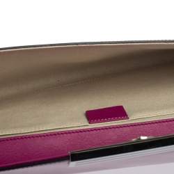 مملوكة مسبقًا Gucci Magenta Patent Leather Sigrid Oversized Clutch