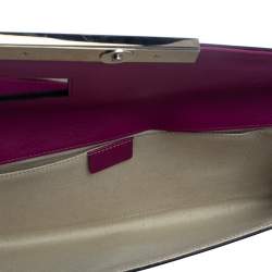 مملوكة مسبقًا Gucci Magenta Patent Leather Sigrid Oversized Clutch