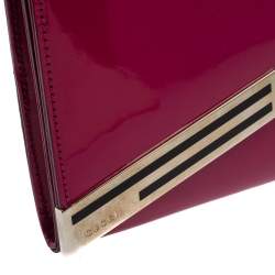 مملوكة مسبقًا Gucci Magenta Patent Leather Sigrid Oversized Clutch